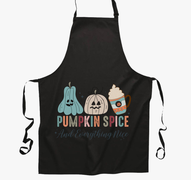 Pumpkin spice pasztell kötény — Fekete