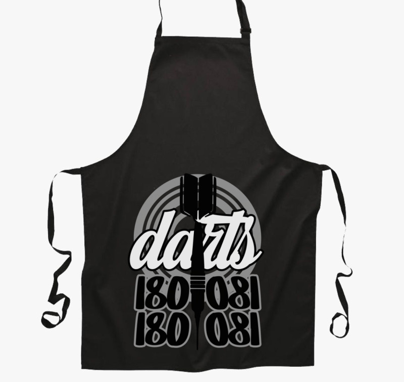 Darts 180as kötény — Fekete