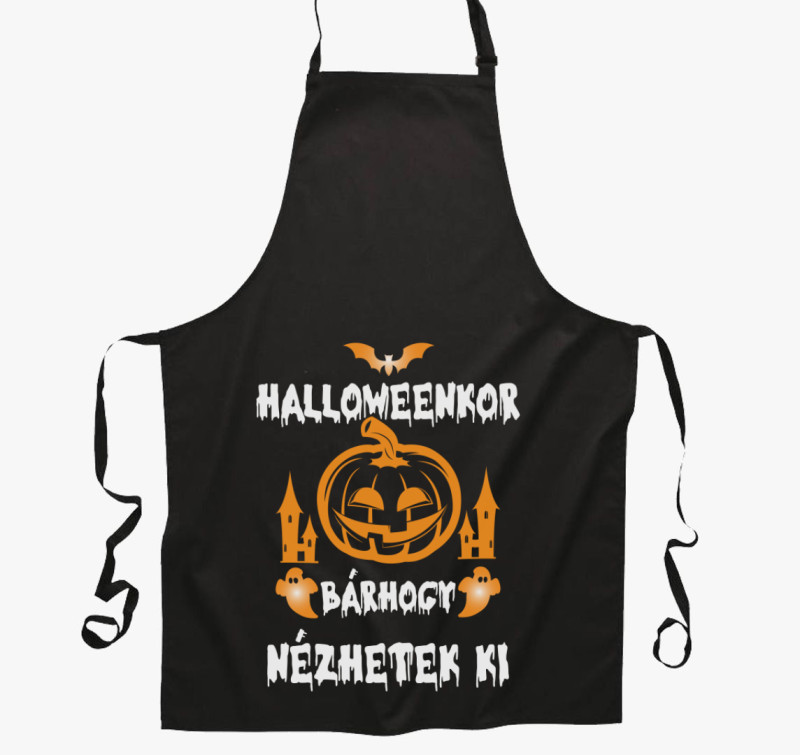 Halloweenkor bárhogy nézhetek ki kötény — Fekete