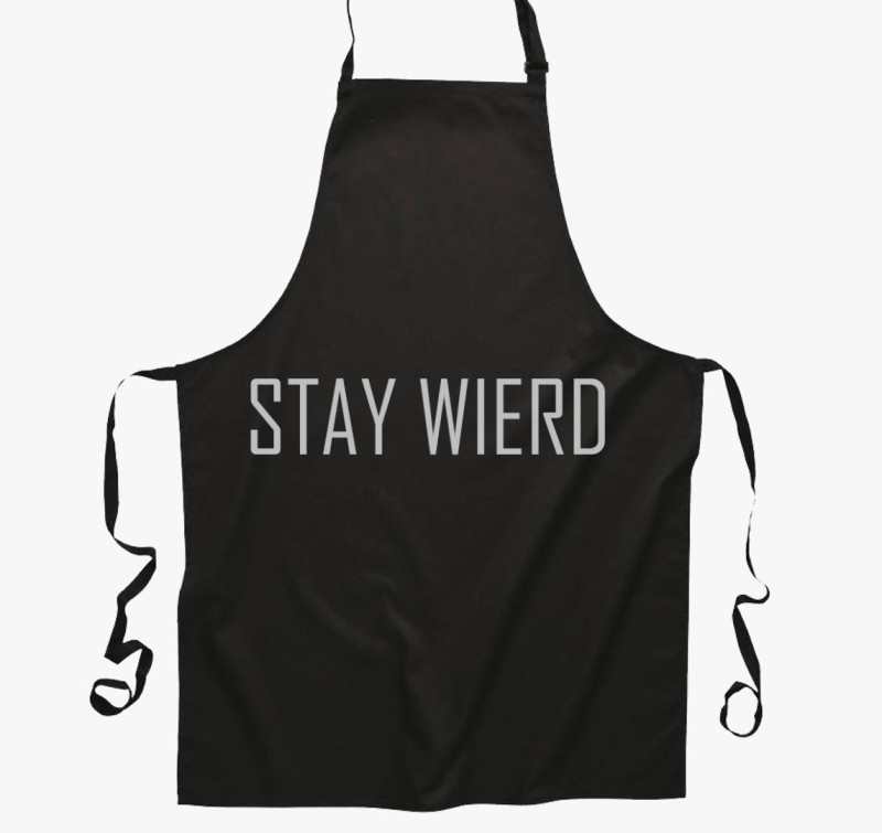 Stay wierd kötény — Fekete