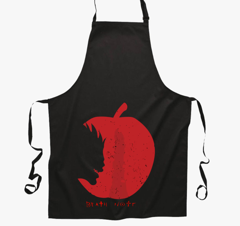 Deathnote apple silhouette kötény — Fekete