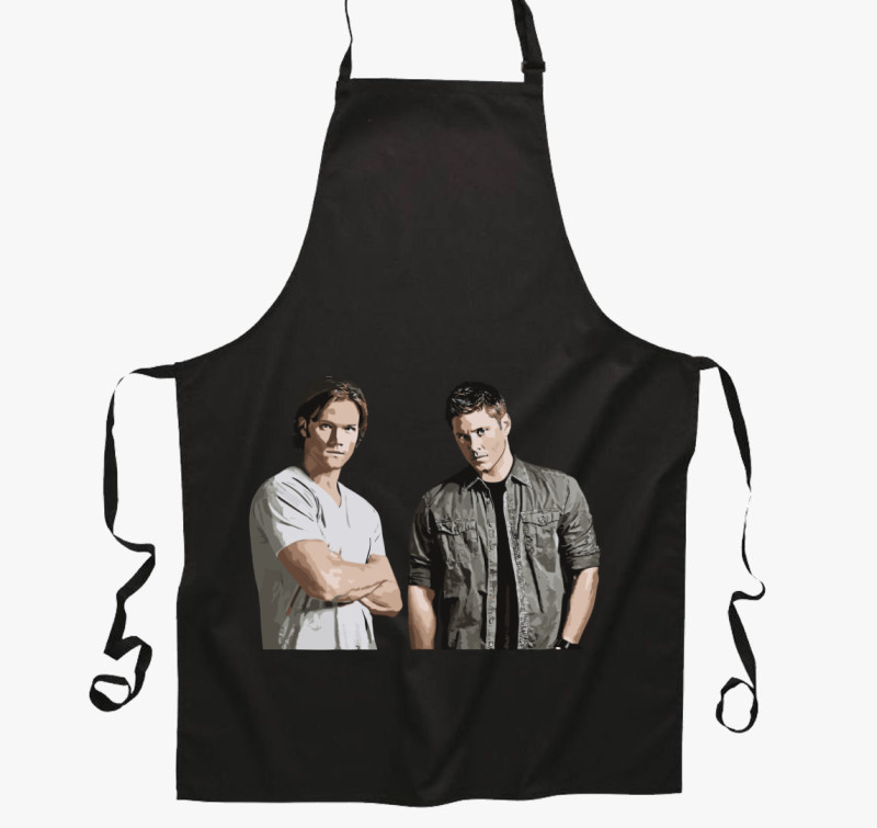 Supernatural Sam és Dean kötény — Fekete
