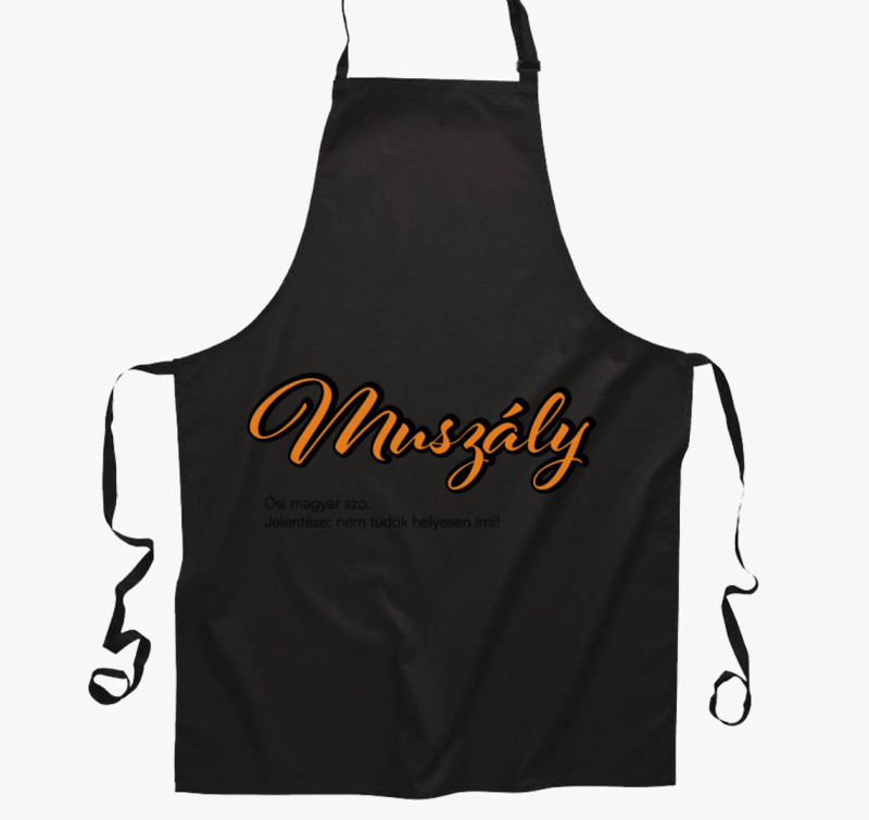 Muszály kötény — Fekete