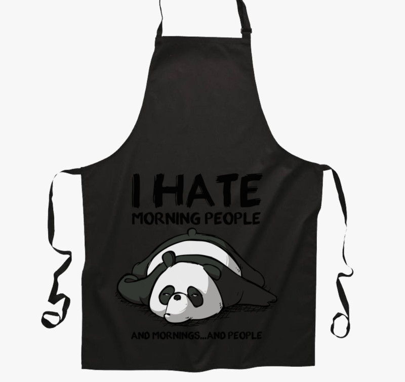 I hate morning people kötény — Fekete