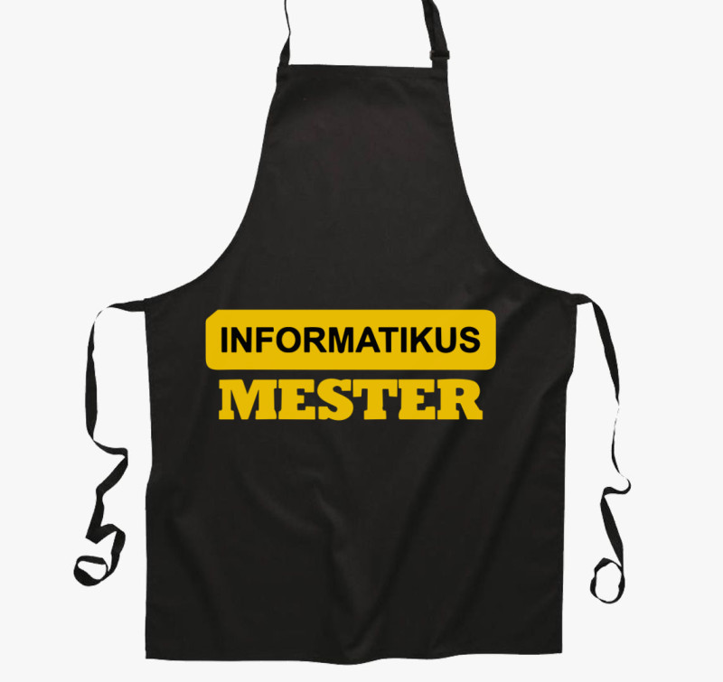 Informatikus mester kötény — Fekete