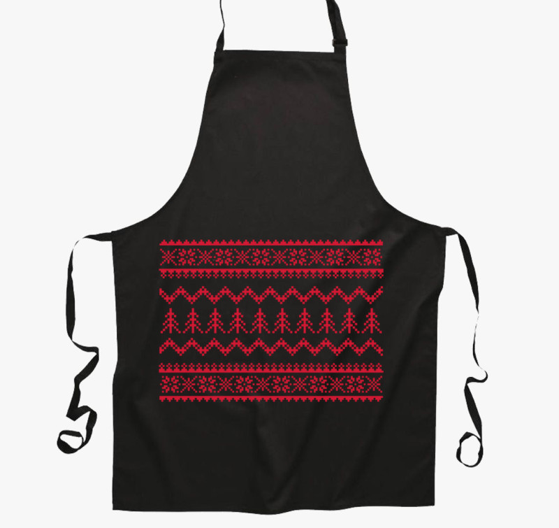 Xmas ugly kötény — Fekete