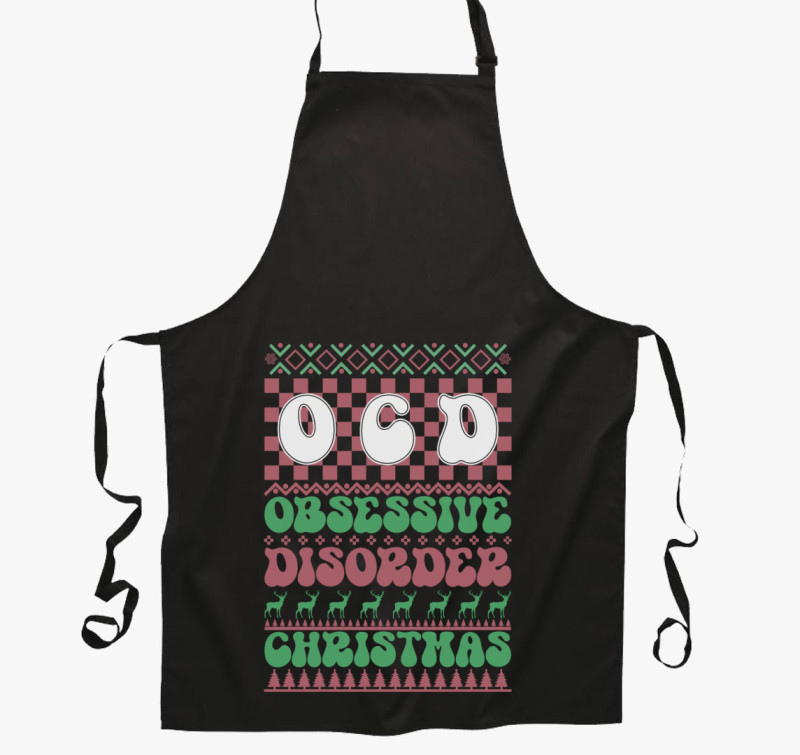 OCD xmas kötény — Fekete