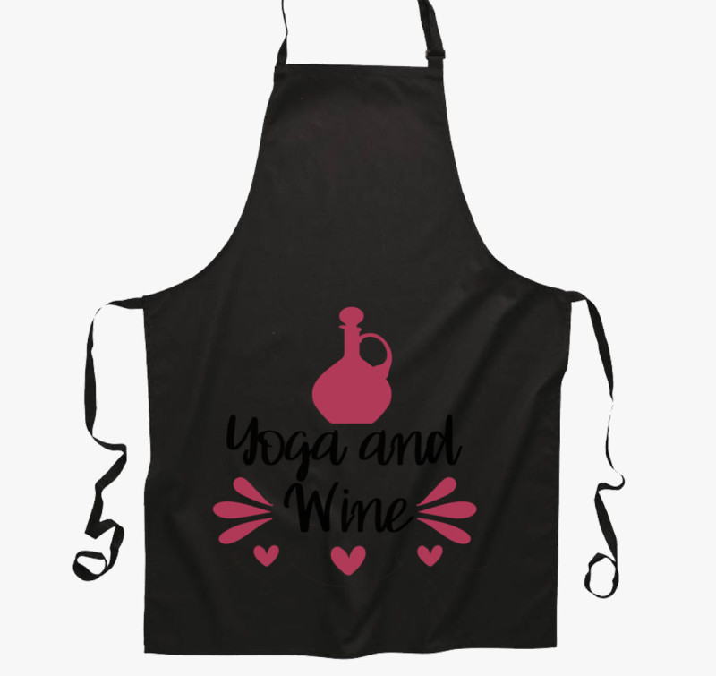 Yoga wine kötény — Fekete