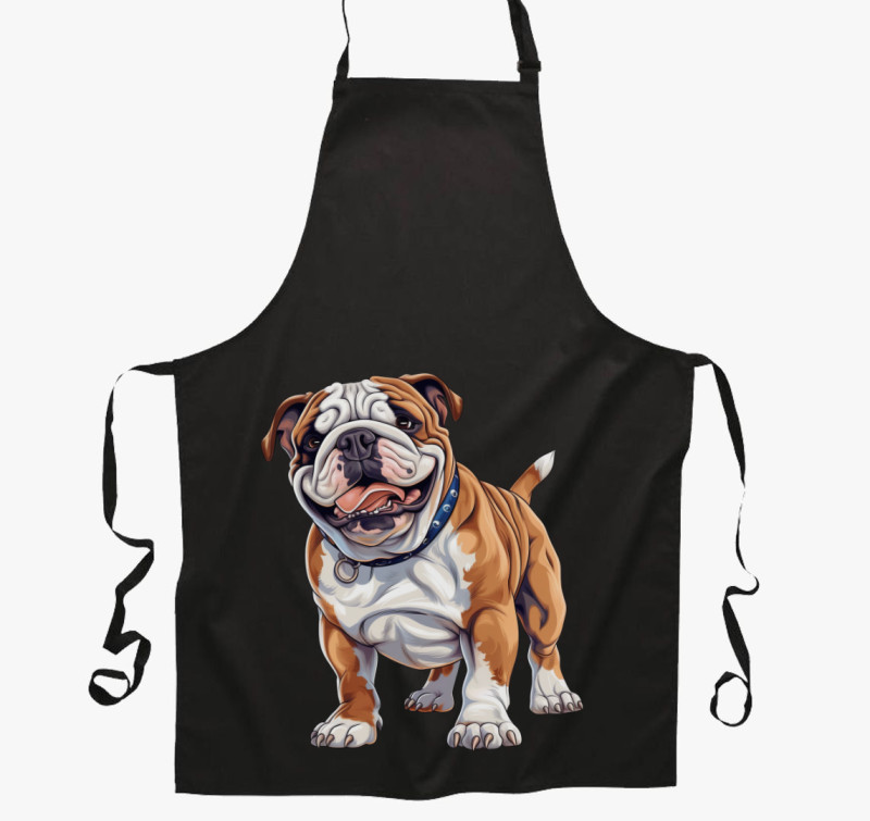 Mini bulldog kötény — Fekete