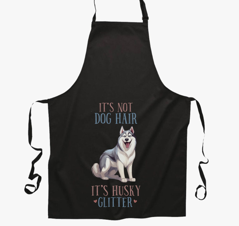 Husky glitter kötény — Fekete