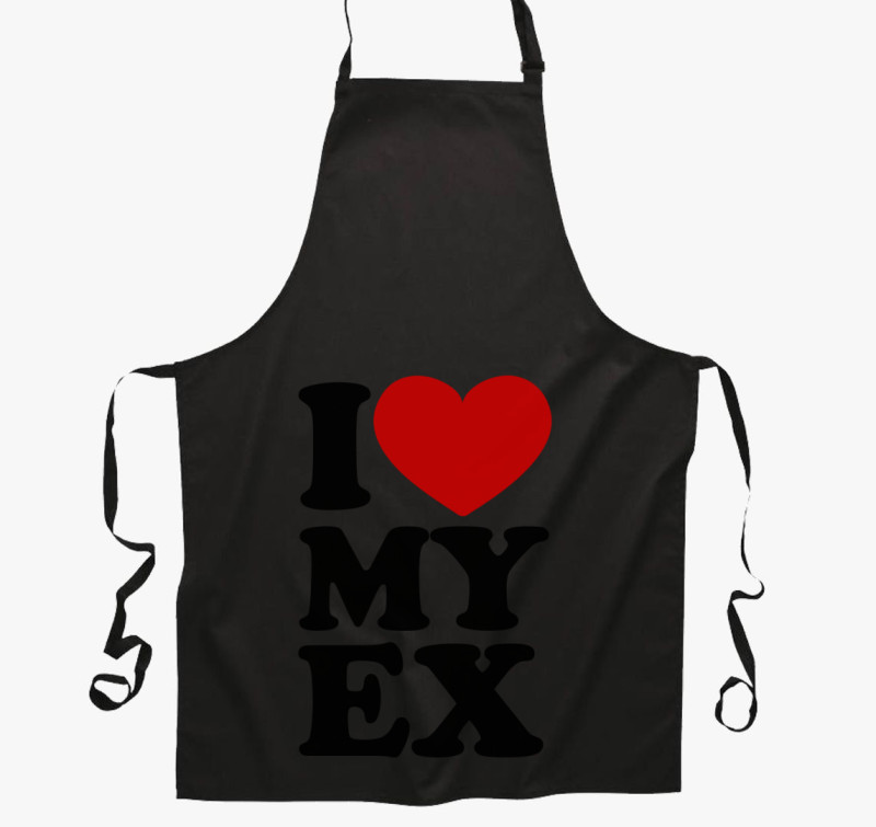 I love my ex kötény — Fekete
