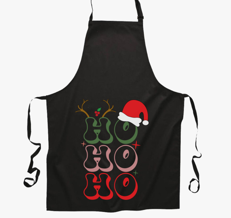 Ho ho ho karácsony kötény — Fekete