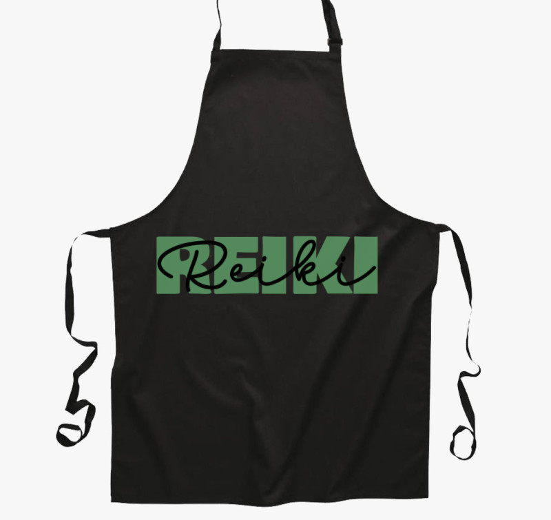 Reiki zöld kötény — Fekete