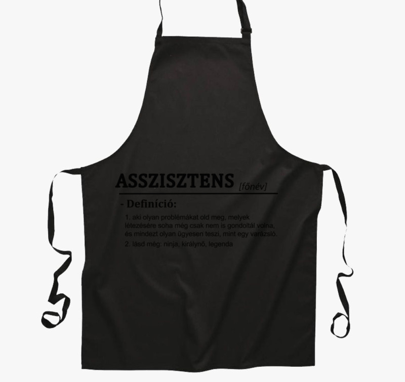Asszisztens kötény — Fekete