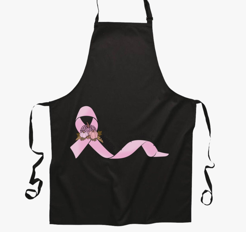 Pink ribbon kötény — Fekete