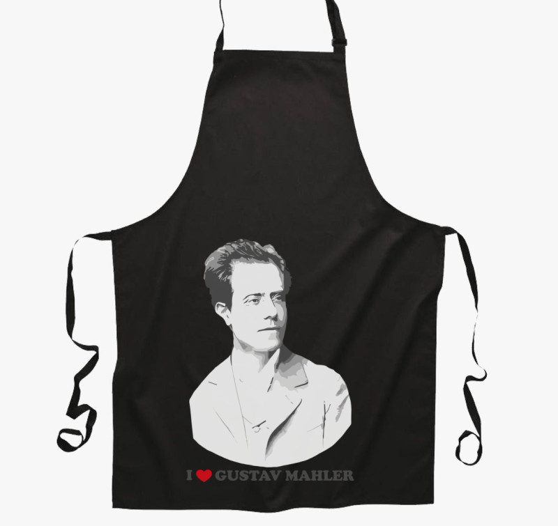 Mahler love portrait kötény — Fekete