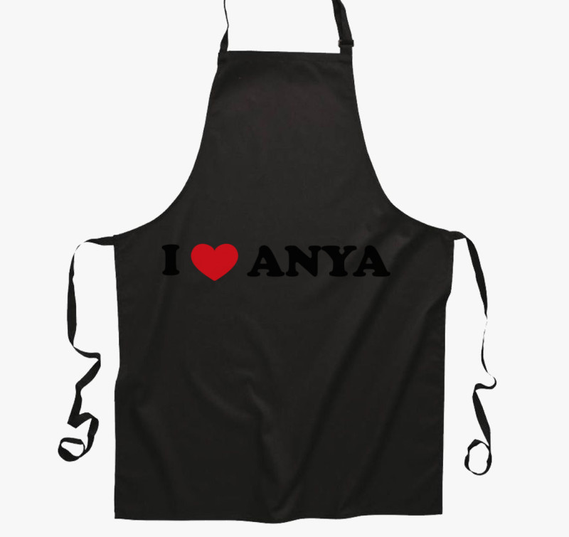 I love Anya kötény — Fekete