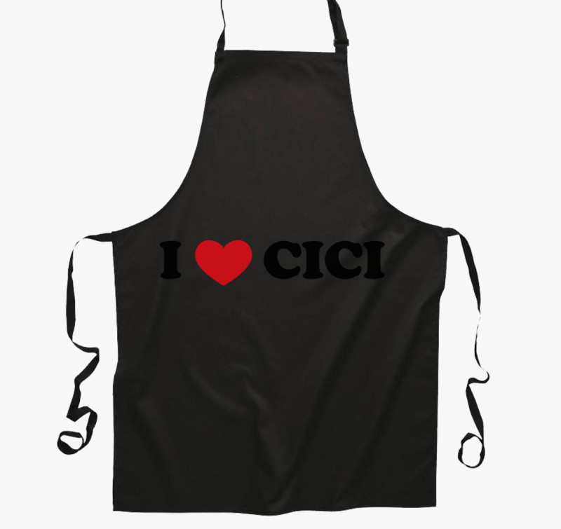 I love Cici kötény — Fekete