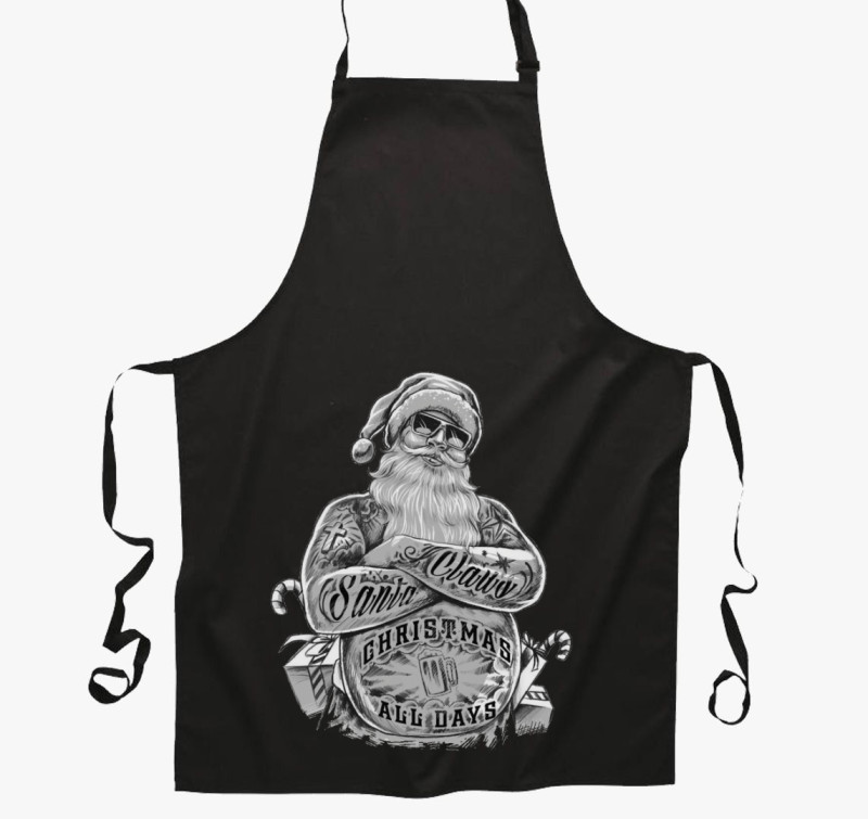 Badass Santa kötény — Fekete