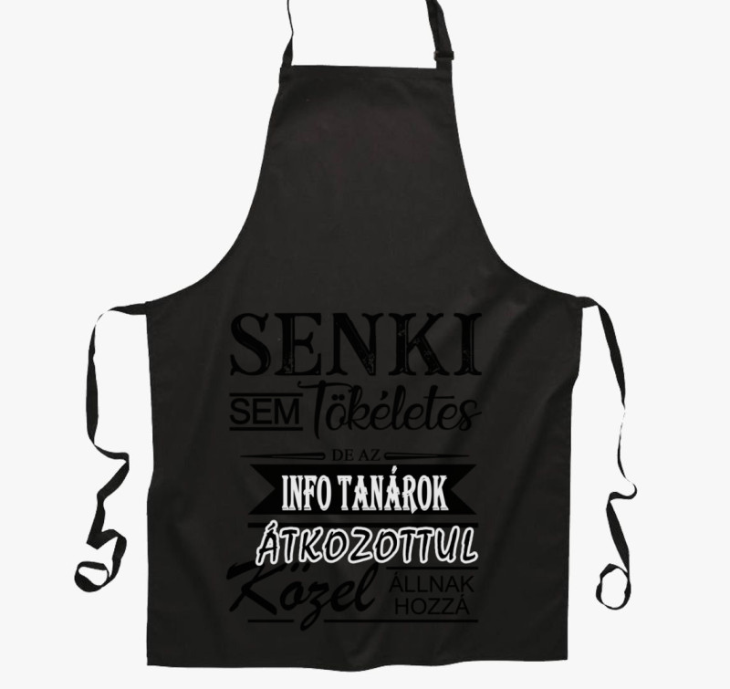 Informatika tanár kötény — Fekete