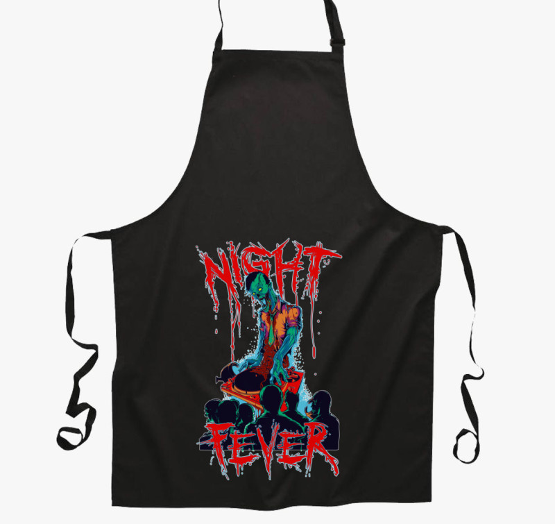 Zombi DJ - Night Fever kötény — Fekete