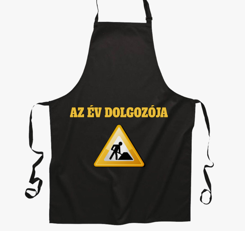 Az Év dolgozója kötény - Ideális a főnöknek, vagy alkalmazottaknak — Fekete