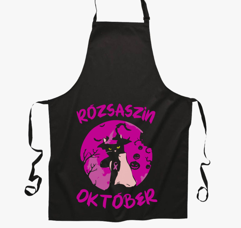 Rózsaszín október kötény — Fekete
