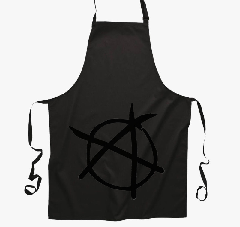 Anarchia szimbólum kötény — Fekete