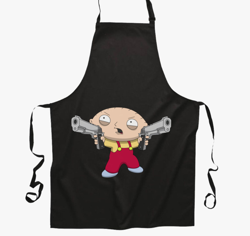 Stewie Griffin kötény — Fekete