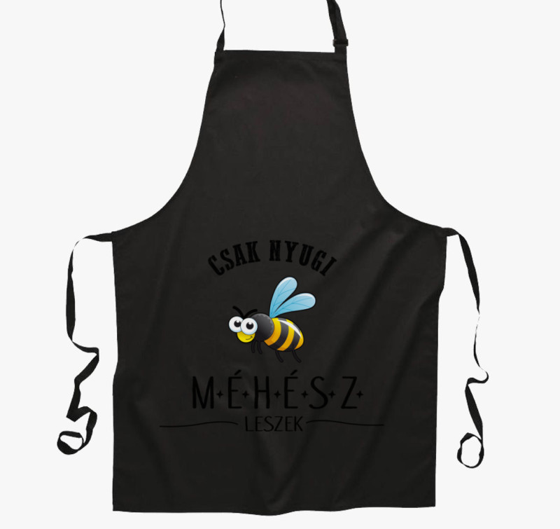 Méhész leszek kötény — Fekete