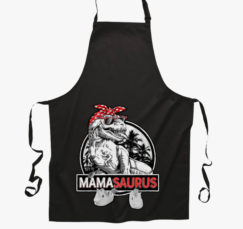 Mama saurus kötény — Fekete