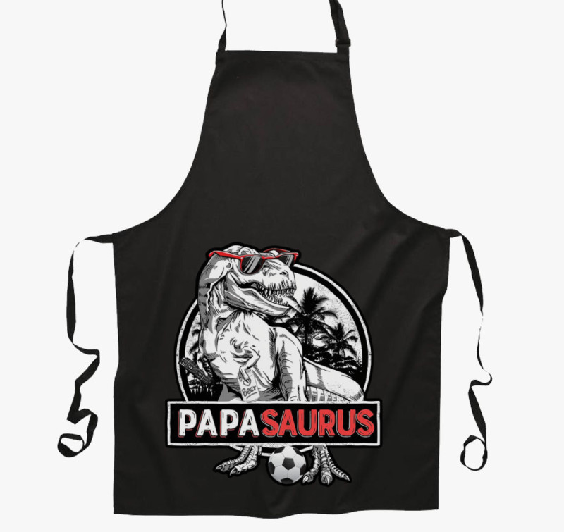 Papa saurus kötény — Fekete