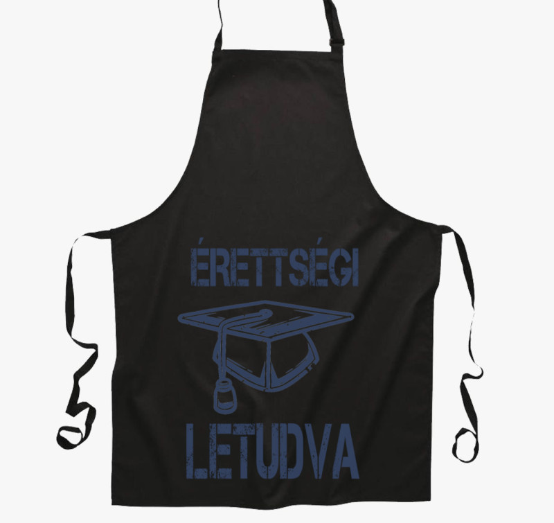 Érettségi letudva kötény — Fekete