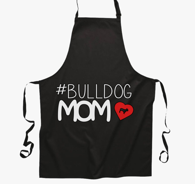 Bulldog Mom kötény — Fekete