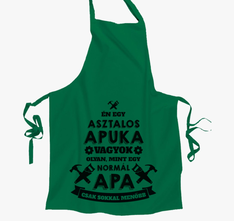 Asztalos apuka kötény — Kelly zöld