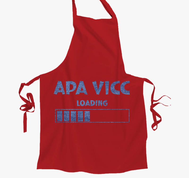 Apa vicc farmer kötény — Piros
