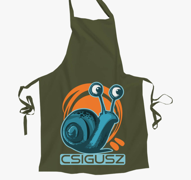 Csigás kötény — Zöld