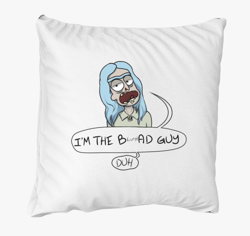Rick és Morty - Billie Eilish Rick párna — Fehér
