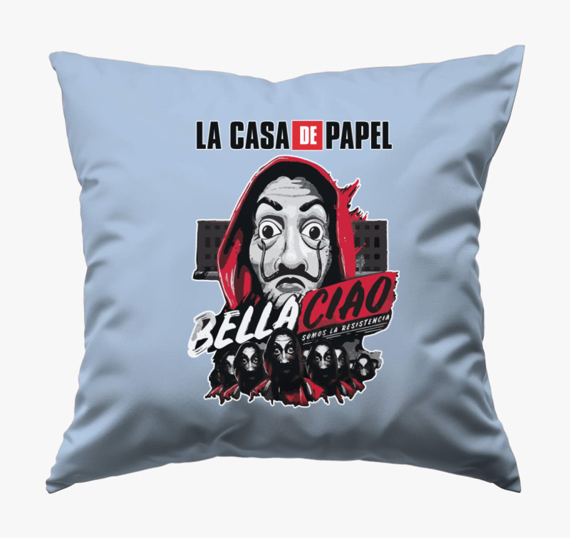 La Casa De Papel - Bella Ciao párna — Kék