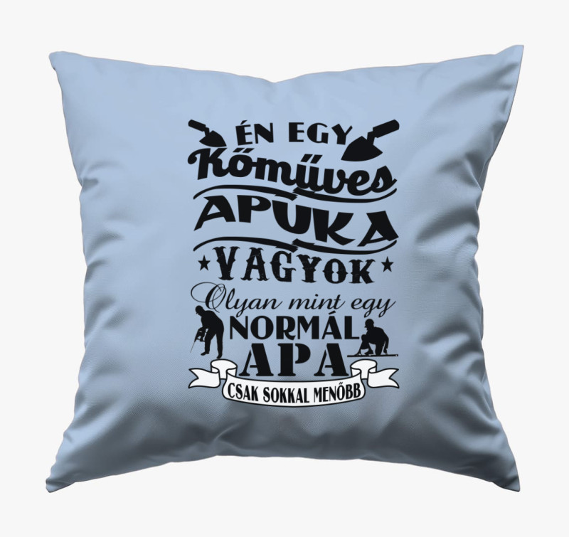 Kőműves apuka párna — Kék