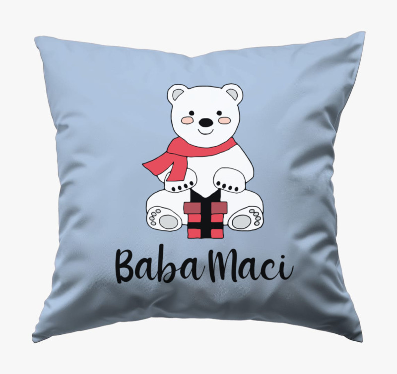 Baba maci karácsonyi párna — Kék
