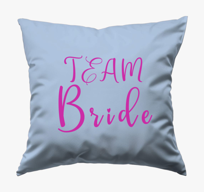 TEAM Bride pink szivecske párna — Kék