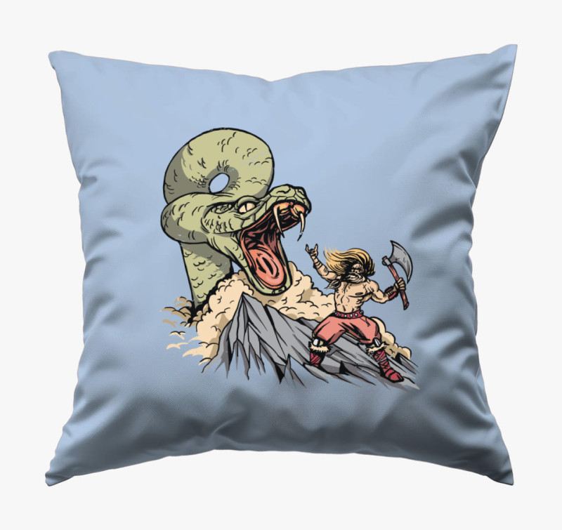 Thor és Jormungandr harca párna — Kék