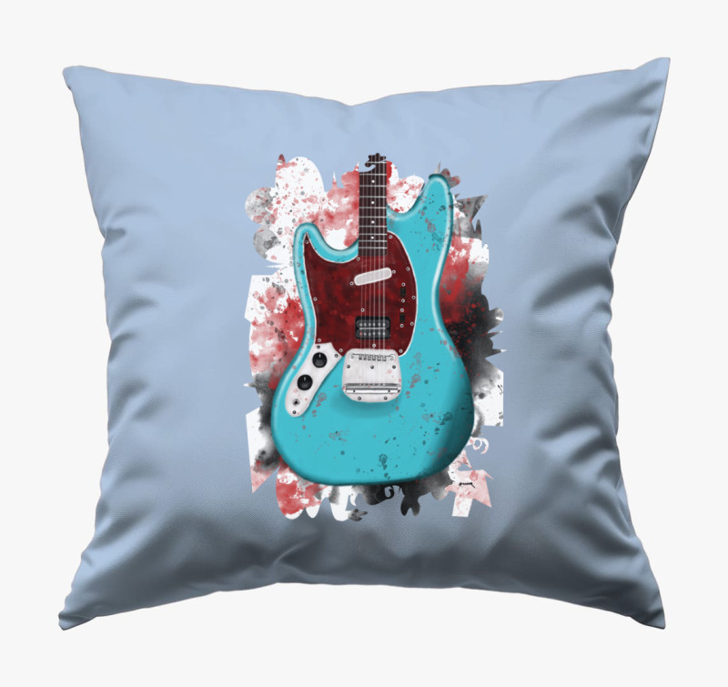 Kurt Cobain gitár párna — Kék