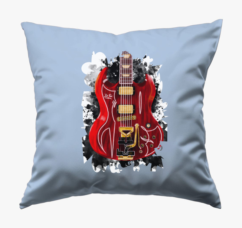 Billy Gibbons Lil Red gitár párna — Kék