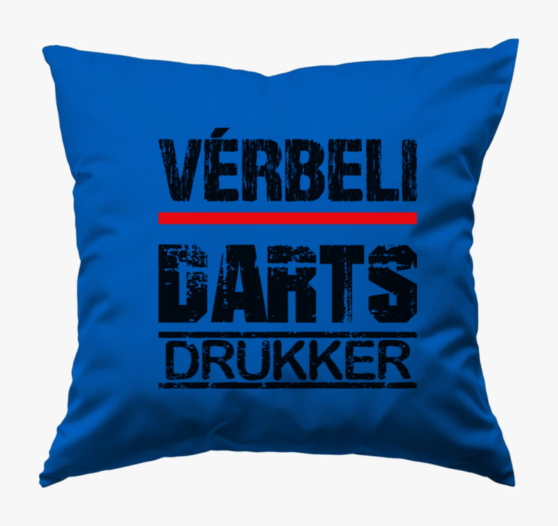 Vérbeli darts drukker párna — Királykék