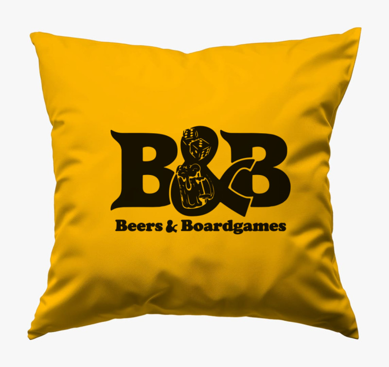 Beers and boardgames párna — Napsárga