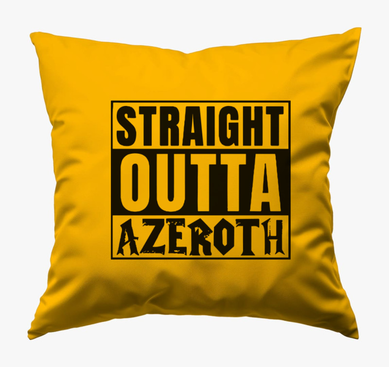 WOW Straight outta azeroth párna — Napsárga
