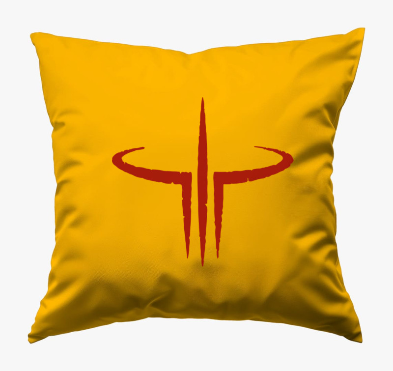 Quake 3 logo párna — Napsárga