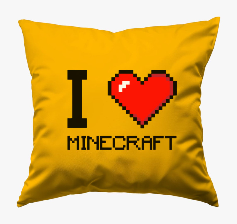 I love minecraft párna — Napsárga